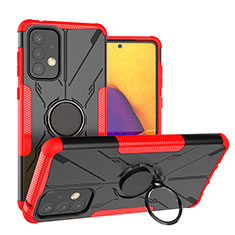 Funda Bumper Silicona y Plastico Mate Carcasa con Magnetico Anillo de dedo Soporte J01X para Samsung Galaxy A73 5G Rojo