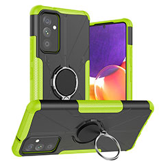 Funda Bumper Silicona y Plastico Mate Carcasa con Magnetico Anillo de dedo Soporte J01X para Samsung Galaxy F54 5G Verde