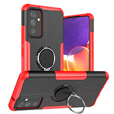 Funda Bumper Silicona y Plastico Mate Carcasa con Magnetico Anillo de dedo Soporte J01X para Samsung Galaxy Quantum2 5G Rojo