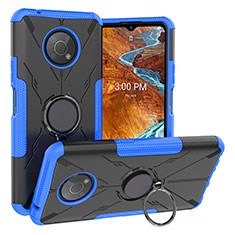 Funda Bumper Silicona y Plastico Mate Carcasa con Magnetico Anillo de dedo Soporte JX1 para Nokia G300 5G Azul