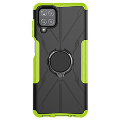 Funda Bumper Silicona y Plastico Mate Carcasa con Magnetico Anillo de dedo Soporte JX1 para Samsung Galaxy A12 Nacho Verde