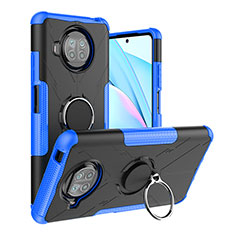 Funda Bumper Silicona y Plastico Mate Carcasa con Magnetico Anillo de dedo Soporte JX1 para Xiaomi Mi 10T Lite 5G Azul