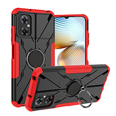 Funda Bumper Silicona y Plastico Mate Carcasa con Magnetico Anillo de dedo Soporte JX1 para Xiaomi Poco M4 5G Rojo