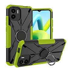Funda Bumper Silicona y Plastico Mate Carcasa con Magnetico Anillo de dedo Soporte JX1 para Xiaomi Redmi A1 Verde