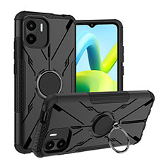 Funda Bumper Silicona y Plastico Mate Carcasa con Magnetico Anillo de dedo Soporte JX1 para Xiaomi Redmi A2 Negro