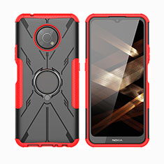 Funda Bumper Silicona y Plastico Mate Carcasa con Magnetico Anillo de dedo Soporte JX2 para Nokia G300 5G Rojo