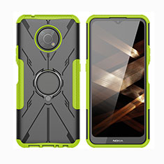 Funda Bumper Silicona y Plastico Mate Carcasa con Magnetico Anillo de dedo Soporte JX2 para Nokia G300 5G Verde