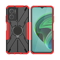 Funda Bumper Silicona y Plastico Mate Carcasa con Magnetico Anillo de dedo Soporte JX2 para Xiaomi Redmi 10 5G Rojo
