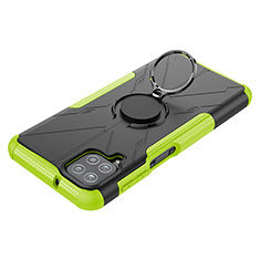 Funda Bumper Silicona y Plastico Mate Carcasa con Magnetico Anillo de dedo Soporte JX3 para Samsung Galaxy M12 Verde