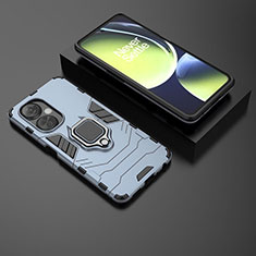 Funda Bumper Silicona y Plastico Mate Carcasa con Magnetico Anillo de dedo Soporte KC1 para OnePlus Nord N30 5G Azul