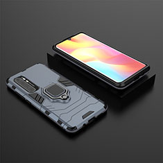 Funda Bumper Silicona y Plastico Mate Carcasa con Magnetico Anillo de dedo Soporte KC1 para Xiaomi Mi Note 10 Lite Azul