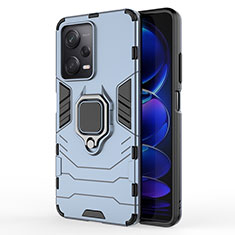 Funda Bumper Silicona y Plastico Mate Carcasa con Magnetico Anillo de dedo Soporte KC1 para Xiaomi Redmi Note 12 Pro 5G Azul