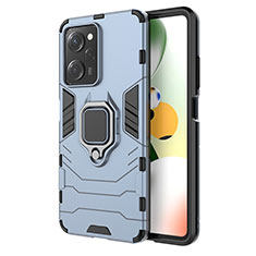 Funda Bumper Silicona y Plastico Mate Carcasa con Magnetico Anillo de dedo Soporte KC1 para Xiaomi Redmi Note 12 Pro Speed 5G Azul