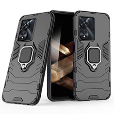 Funda Bumper Silicona y Plastico Mate Carcasa con Magnetico Anillo de dedo Soporte KC2 para Huawei Honor X5 Plus Negro