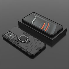 Funda Bumper Silicona y Plastico Mate Carcasa con Magnetico Anillo de dedo Soporte KC2 para Realme GT Neo3 5G Negro