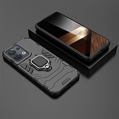 Funda Bumper Silicona y Plastico Mate Carcasa con Magnetico Anillo de dedo Soporte KC2 para Xiaomi Redmi Note 13 5G Negro