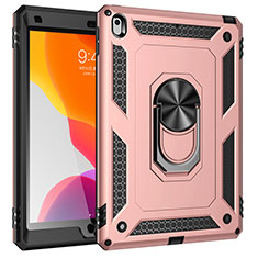 Funda Bumper Silicona y Plastico Mate Carcasa con Magnetico Anillo de dedo Soporte MQ1 para Apple iPad 10.2 (2020) Oro Rosa