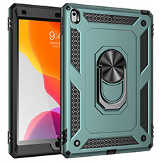 Funda Bumper Silicona y Plastico Mate Carcasa con Magnetico Anillo de dedo Soporte MQ1 para Apple iPad 10.2 (2020) Verde
