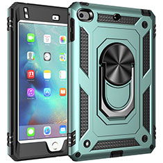 Funda Bumper Silicona y Plastico Mate Carcasa con Magnetico Anillo de dedo Soporte MQ1 para Apple iPad Mini 4 Verde