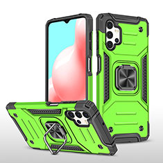 Funda Bumper Silicona y Plastico Mate Carcasa con Magnetico Anillo de dedo Soporte MQ1 para Samsung Galaxy A32 5G Verde