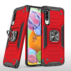 Funda Bumper Silicona y Plastico Mate Carcasa con Magnetico Anillo de dedo Soporte MQ1 para Samsung Galaxy A90 5G Rojo
