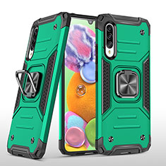 Funda Bumper Silicona y Plastico Mate Carcasa con Magnetico Anillo de dedo Soporte MQ1 para Samsung Galaxy A90 5G Verde Noche