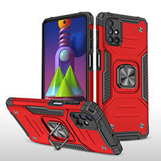 Funda Bumper Silicona y Plastico Mate Carcasa con Magnetico Anillo de dedo Soporte MQ1 para Samsung Galaxy M51 Rojo
