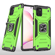 Funda Bumper Silicona y Plastico Mate Carcasa con Magnetico Anillo de dedo Soporte MQ1 para Samsung Galaxy M60s Verde