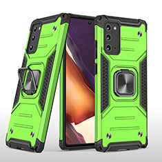 Funda Bumper Silicona y Plastico Mate Carcasa con Magnetico Anillo de dedo Soporte MQ1 para Samsung Galaxy Note 20 5G Verde