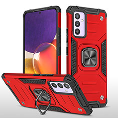 Funda Bumper Silicona y Plastico Mate Carcasa con Magnetico Anillo de dedo Soporte MQ1 para Samsung Galaxy Quantum2 5G Rojo