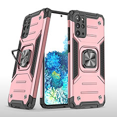 Funda Bumper Silicona y Plastico Mate Carcasa con Magnetico Anillo de dedo Soporte MQ1 para Samsung Galaxy S20 Plus 5G Oro Rosa
