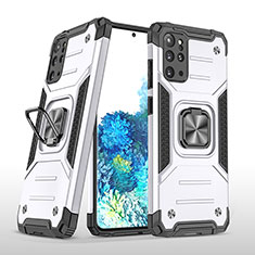 Funda Bumper Silicona y Plastico Mate Carcasa con Magnetico Anillo de dedo Soporte MQ1 para Samsung Galaxy S20 Plus 5G Plata