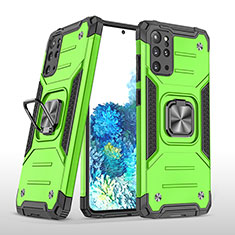 Funda Bumper Silicona y Plastico Mate Carcasa con Magnetico Anillo de dedo Soporte MQ1 para Samsung Galaxy S20 Plus 5G Verde