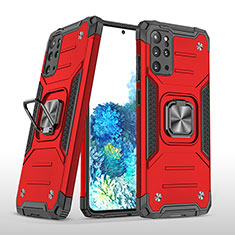 Funda Bumper Silicona y Plastico Mate Carcasa con Magnetico Anillo de dedo Soporte MQ1 para Samsung Galaxy S20 Plus Rojo