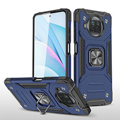 Funda Bumper Silicona y Plastico Mate Carcasa con Magnetico Anillo de dedo Soporte MQ1 para Xiaomi Mi 10T Lite 5G Azul