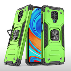 Funda Bumper Silicona y Plastico Mate Carcasa con Magnetico Anillo de dedo Soporte MQ1 para Xiaomi Poco M2 Pro Verde