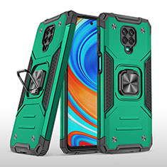 Funda Bumper Silicona y Plastico Mate Carcasa con Magnetico Anillo de dedo Soporte MQ1 para Xiaomi Poco M2 Pro Verde Noche