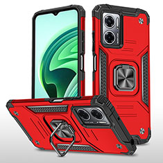 Funda Bumper Silicona y Plastico Mate Carcasa con Magnetico Anillo de dedo Soporte MQ1 para Xiaomi Redmi 10 5G Rojo