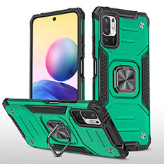 Funda Bumper Silicona y Plastico Mate Carcasa con Magnetico Anillo de dedo Soporte MQ1 para Xiaomi Redmi Note 11 SE 5G Verde Noche