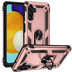 Funda Bumper Silicona y Plastico Mate Carcasa con Magnetico Anillo de dedo Soporte MQ3 para Samsung Galaxy A04s Oro Rosa