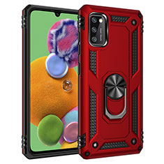 Funda Bumper Silicona y Plastico Mate Carcasa con Magnetico Anillo de dedo Soporte MQ3 para Samsung Galaxy A41 Rojo