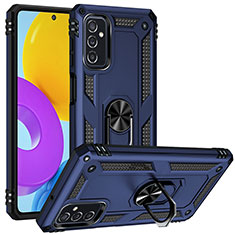 Funda Bumper Silicona y Plastico Mate Carcasa con Magnetico Anillo de dedo Soporte MQ3 para Samsung Galaxy M52 5G Azul