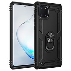 Funda Bumper Silicona y Plastico Mate Carcasa con Magnetico Anillo de dedo Soporte MQ3 para Samsung Galaxy M60s Negro