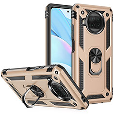 Funda Bumper Silicona y Plastico Mate Carcasa con Magnetico Anillo de dedo Soporte MQ3 para Xiaomi Mi 10T Lite 5G Oro