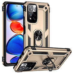 Funda Bumper Silicona y Plastico Mate Carcasa con Magnetico Anillo de dedo Soporte MQ3 para Xiaomi Mi 11i 5G (2022) Oro