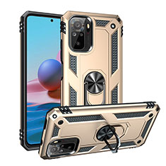 Funda Bumper Silicona y Plastico Mate Carcasa con Magnetico Anillo de dedo Soporte MQ3 para Xiaomi Poco M5S Oro