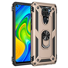 Funda Bumper Silicona y Plastico Mate Carcasa con Magnetico Anillo de dedo Soporte MQ3 para Xiaomi Redmi 10X 4G Oro