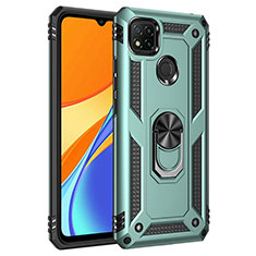 Funda Bumper Silicona y Plastico Mate Carcasa con Magnetico Anillo de dedo Soporte MQ3 para Xiaomi Redmi 9C Verde