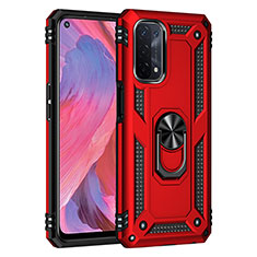 Funda Bumper Silicona y Plastico Mate Carcasa con Magnetico Anillo de dedo Soporte MQ4 para OnePlus Nord N200 5G Rojo