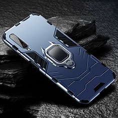 Funda Bumper Silicona y Plastico Mate Carcasa con Magnetico Anillo de dedo Soporte para Huawei Honor 9X Pro Azul